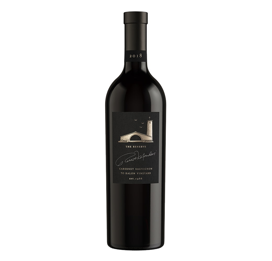 A bottle of 2018 Robert Mondavi Winery To Kalon Vineyard Reserve Cabernet Sauvignon on a blank background.