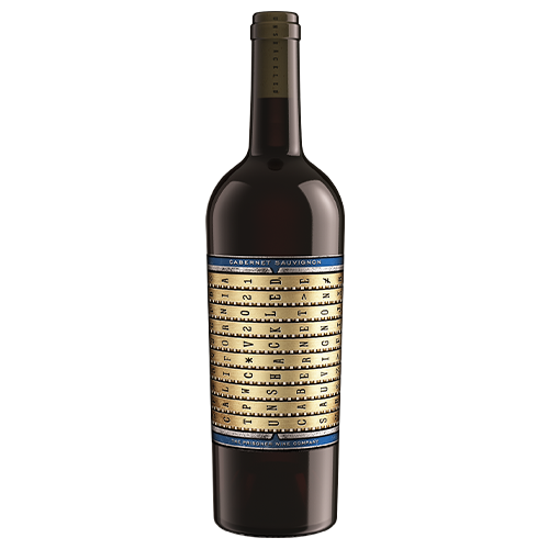 A bottle of Unshackled Cabernet Sauvignon on a white background